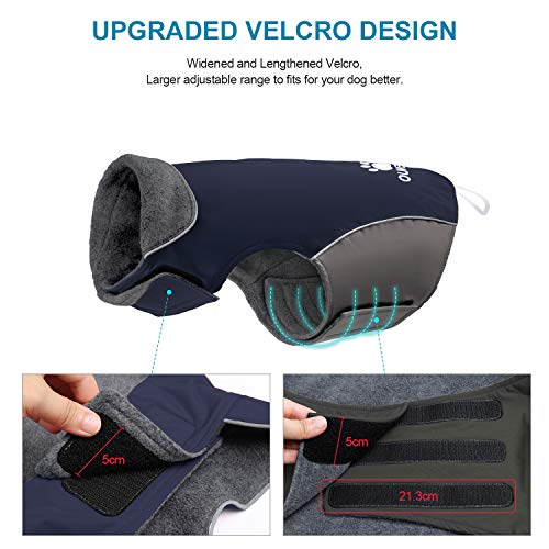IREENUO Dog Coat Waterproof, Dog Jacket for Medium Large Dog Windproof Warm Winter Jacket with Safe Reflective Strips & Adjustable Bust Blue-L - Image 5