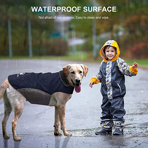 IREENUO Dog Coat Waterproof, Dog Jacket for Medium Large Dog Windproof Warm Winter Jacket with Safe Reflective Strips & Adjustable Bust Blue-L - Image 6