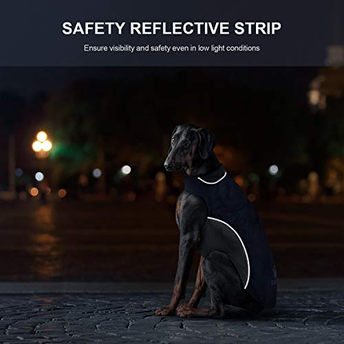 IREENUO Dog Coat Waterproof, Dog Jacket for Medium Large Dog Windproof Warm Winter Jacket with Safe Reflective Strips & Adjustable Bust Blue-L - Image 7