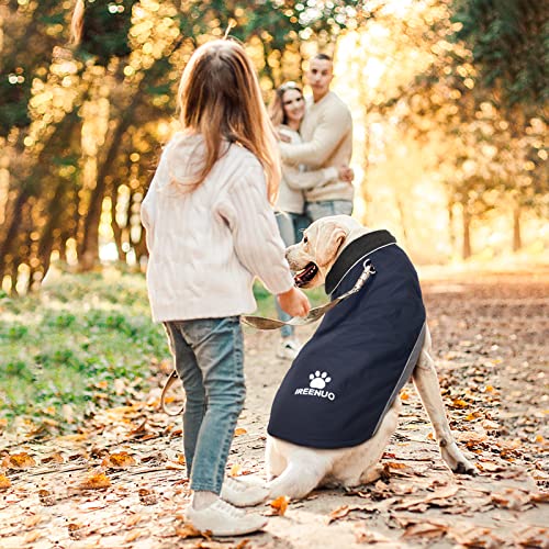 IREENUO Dog Coat Waterproof, Dog Jacket for Medium Large Dog Windproof Warm Winter Jacket with Safe Reflective Strips & Adjustable Bust Blue-L - Image 8