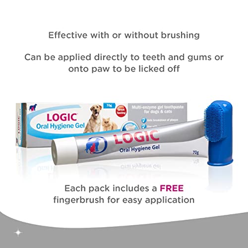 Logic Oral Hygiene Gel for Cats and Dogs, 70 g with Finger Toothbrush, 1 Count ( Pack of 1) - Image 6