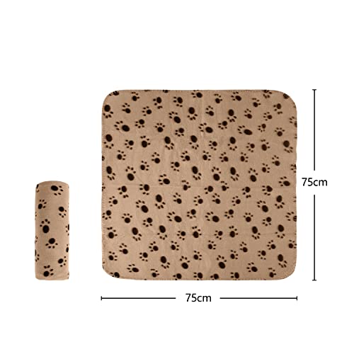 Nobleza - 6 x Dog Blanket Cat Cushion Puppy Kitten Sleep Pad Mat Pet Bed Cover Washable Warm Soft Fluffy Fleece Blankets Beige 75 * 75cm - Image 8