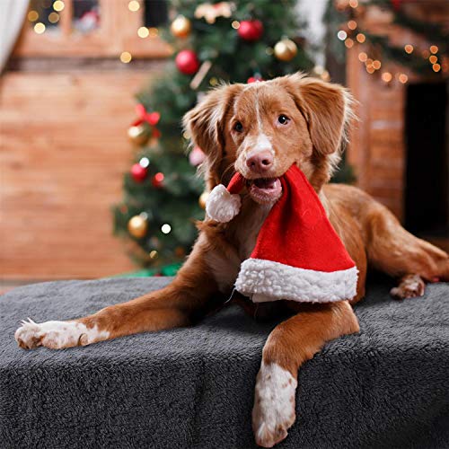 Nobleza Dog Blanket 100x80cm Fluffy Fleece Pet Blankets for Cat Puppy Washable Soft Warm Kitten Sleep Mat Bed Pad Grey - Image 3