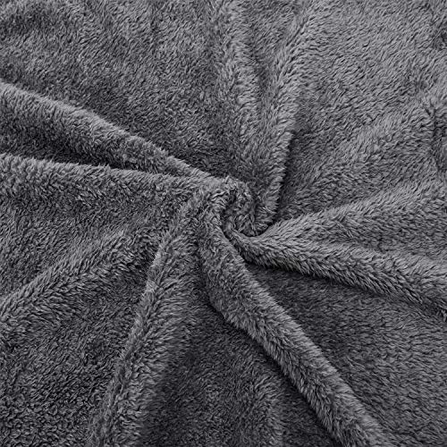 Nobleza Dog Blanket 100x80cm Fluffy Fleece Pet Blankets for Cat Puppy Washable Soft Warm Kitten Sleep Mat Bed Pad Grey - Image 4