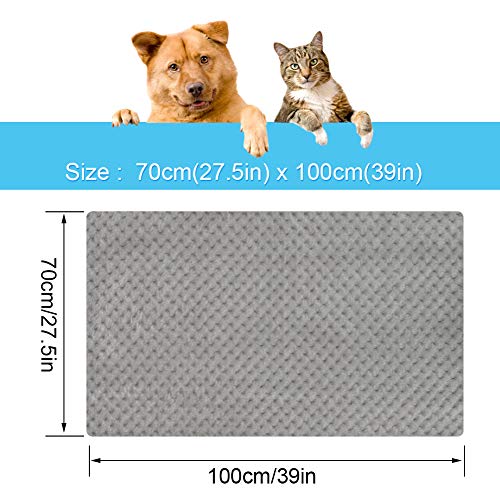 Onarway Dog Blanket Washable Medium 70x100cm Puppy Blanket, Fluffy Fleece Pet Blanket Throw for Puppy Dogs, Cats and Other Small Medium Pets Grey - Image 3