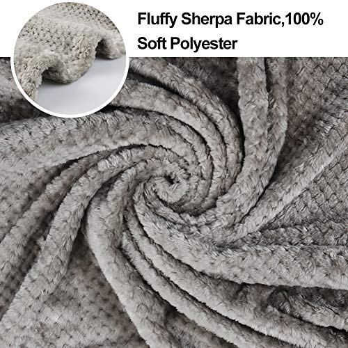 Onarway Dog Blanket Washable Medium 70x100cm Puppy Blanket, Fluffy Fleece Pet Blanket Throw for Puppy Dogs, Cats and Other Small Medium Pets Grey - Image 4