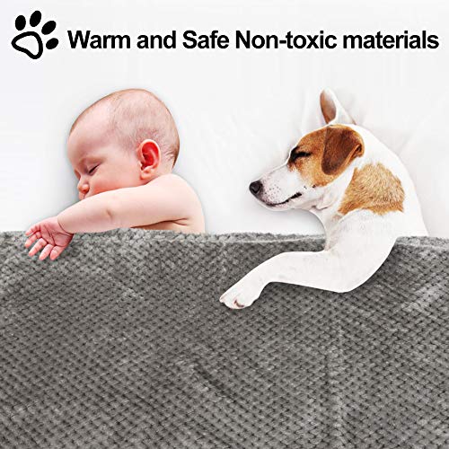 Onarway Dog Blanket Washable Medium 70x100cm Puppy Blanket, Fluffy Fleece Pet Blanket Throw for Puppy Dogs, Cats and Other Small Medium Pets Grey - Image 5