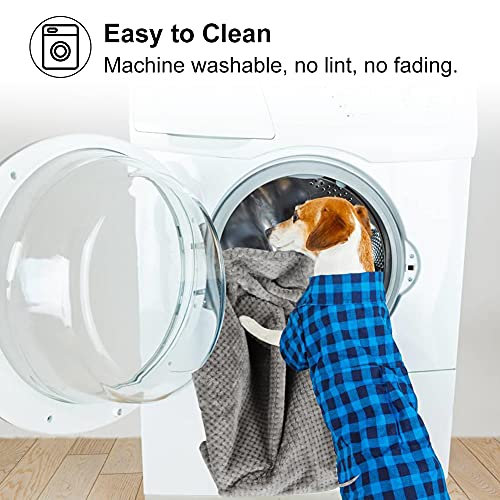 Onarway Dog Blanket Washable Medium 70x100cm Puppy Blanket, Fluffy Fleece Pet Blanket Throw for Puppy Dogs, Cats and Other Small Medium Pets Grey - Image 6