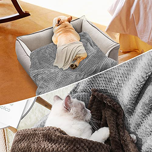 Onarway Dog Blanket Washable Medium 70x100cm Puppy Blanket, Fluffy Fleece Pet Blanket Throw for Puppy Dogs, Cats and Other Small Medium Pets Grey - Image 7