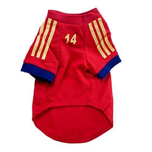 PAWZ Road 2014 Soccer World Cup Pet Football T-shirt Dog Sweater Sport Jersey for Spain - Image 3
