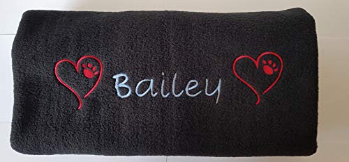 PERSONALISED EMBROIDERED DOG / CAT / PET BLANKET - FLEECE - SUPER SOFT- DIFFERENT COLOURS - Image 3