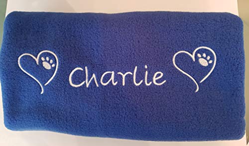 PERSONALISED EMBROIDERED DOG / CAT / PET BLANKET - FLEECE - SUPER SOFT- DIFFERENT COLOURS - Image 4