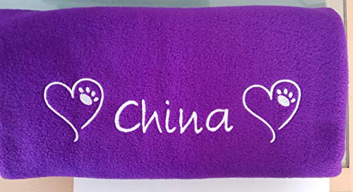 PERSONALISED EMBROIDERED DOG / CAT / PET BLANKET - FLEECE - SUPER SOFT- DIFFERENT COLOURS - Image 5