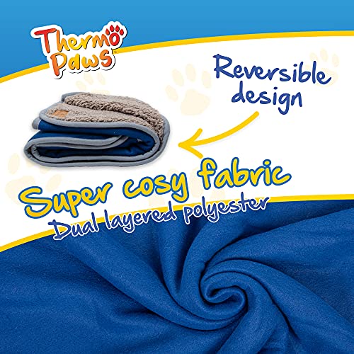 PawPride Dog Blanket – Super Soft Dog Blankets Large Washable - Fluffy Pet Blankets for Dogs Sherpa Textured Puppy Blanket – Large Size 80cm x 100cm (Blue) - Image 5
