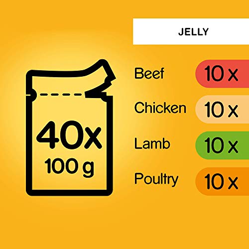 Pedigree Adult Dog Wet Food in Pouch, Mixed Selection in Jelly, 40x100g - Image 9