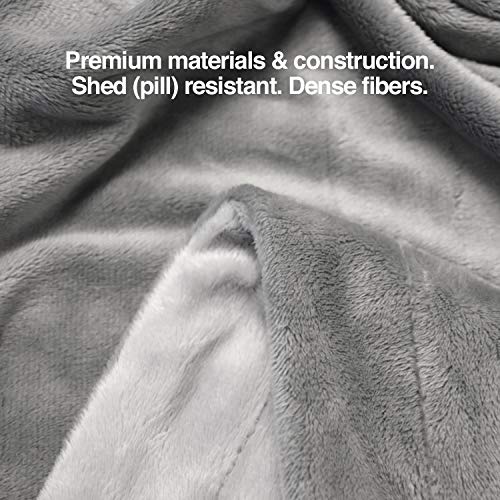 PetFusion Premium Fleece Dog Blanket Micro Plush Cat Blanket, Ultra Soft and Cosy Two-Tone Reversible Machine Washable Blanket for Pets - Grey - Large (135 x 112cm) - Image 4
