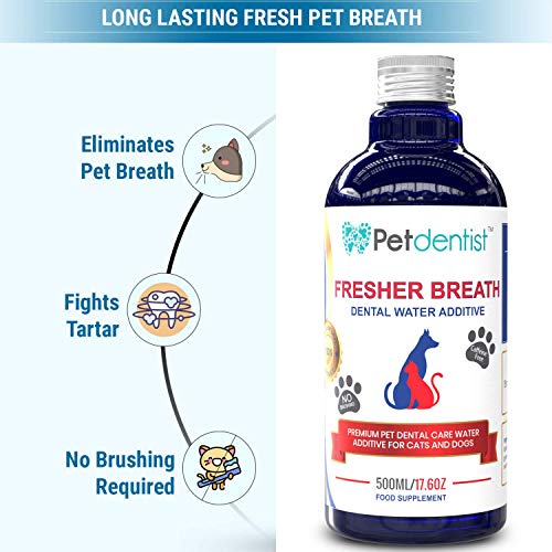 Petdentist Natural Dog Dental Care Fresh Breath Water Additive - Plaque Off Tartar Remover for Dogs Teeth Cleaning Oral Hygiene Freshener - Best for Bad Cat Dog Breath and Gum Health - 500ml - Image 6