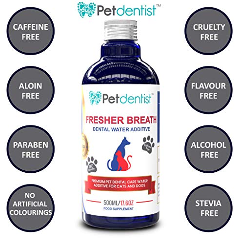 Petdentist Natural Dog Dental Care Fresh Breath Water Additive - Plaque Off Tartar Remover for Dogs Teeth Cleaning Oral Hygiene Freshener - Best for Bad Cat Dog Breath and Gum Health - 500ml - Image 7