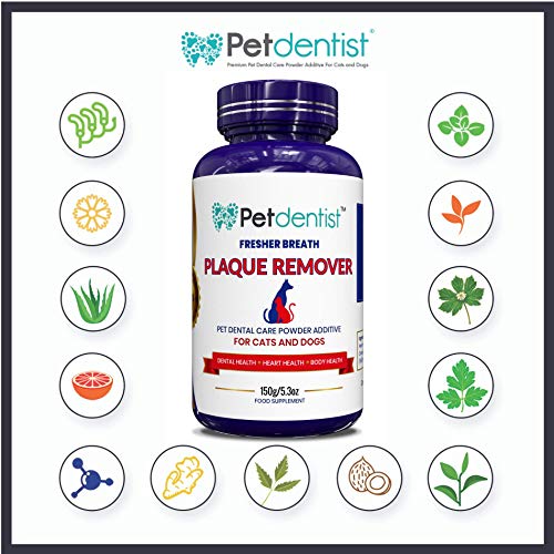 Petdentist Improved Natural Plaque Off Remover Powder for Dogs and Cats - Dental Care for Fresh Breath and Clean White Teeth -150g - Image 4