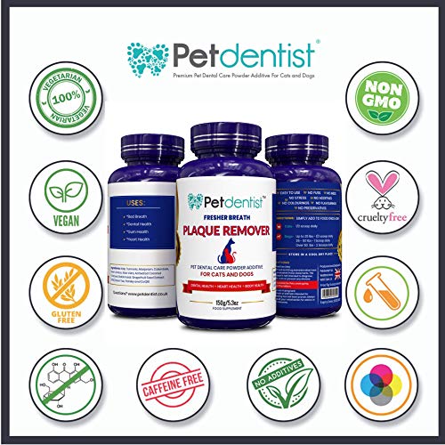 Petdentist Improved Natural Plaque Off Remover Powder for Dogs and Cats - Dental Care for Fresh Breath and Clean White Teeth -150g - Image 5