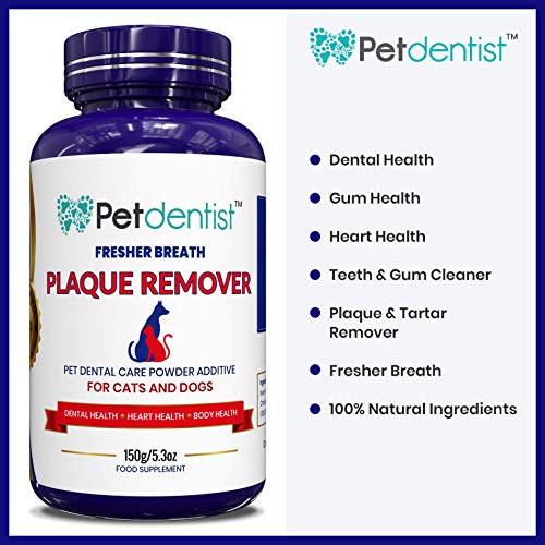 Petdentist Improved Natural Plaque Off Remover Powder for Dogs and Cats - Dental Care for Fresh Breath and Clean White Teeth -150g - Image 6
