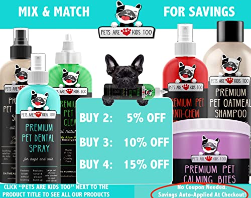 Pets Are Kids Too Premium Pet Dental Spray (Large - 8oz): Eliminate Bad Dog Breath & Bad Cat Breath! Fights Plaque, Tartar & Gum Disease Without Brushing! Add to Water! Digestive Aid! - Image 6