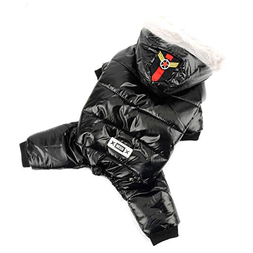 Ranphy Waterproof Dog Snowsuit Jumpsuit Fleece Lined Winter Coat with Hood Puppy Clothes Outfit Padded Hoodie Jacket Boy Girl Parka for Small Dog Cat - Image 4