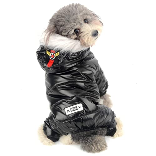Ranphy Waterproof Dog Snowsuit Jumpsuit Fleece Lined Winter Coat with Hood Puppy Clothes Outfit Padded Hoodie Jacket Boy Girl Parka for Small Dog Cat - Image 6
