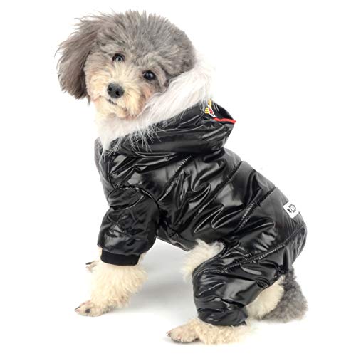 Ranphy Waterproof Dog Snowsuit Jumpsuit Fleece Lined Winter Coat with Hood Puppy Clothes Outfit Padded Hoodie Jacket Boy Girl Parka for Small Dog Cat - Image 7