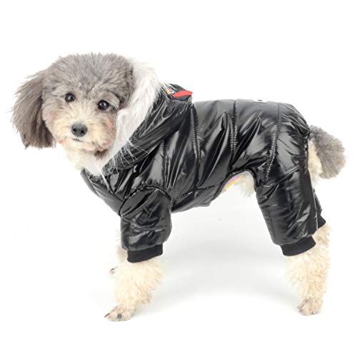 Ranphy Waterproof Dog Snowsuit Jumpsuit Fleece Lined Winter Coat with Hood Puppy Clothes Outfit Padded Hoodie Jacket Boy Girl Parka for Small Dog Cat - Image 8