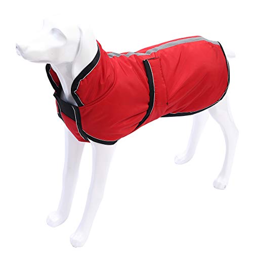 Reflective Parka 300D Dog Coat, Waterproof Dog Jacket for Small Medium Large Dogs with Harness Hole-Red-L - Image 3