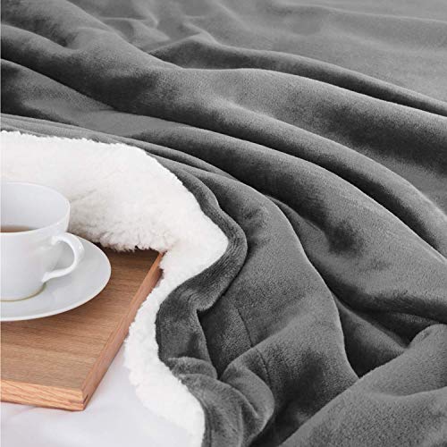 furrybaby Waterproof Dog Blanket, Fluffy Pee Proof pet Blanket for Couch Bed Protection Washable Reversible Pet Fleece Sherpa Throw Blanket Furniture Protector Grey(76×127cm) - Image 3