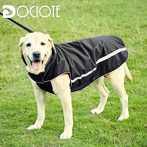 Waterproof Dogs Coat Warm Jackets, Reflective Dog Coat With Harness Hole Adjustable Dogs Outfits Soft Winter Clothes Fleece Lined for Medium Large Dog, Pet Snowproof Suit Black 4XL Length 59 CM - Image 8