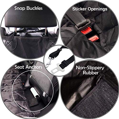 Wimypet 4 in 1 Car Seat Cover/Protector for Dog with Safety Seat Belt Carry Bag, 100% Waterproof Machine Washable , Travel Hammock Dog Accessories 152 x 147 cm - Image 5