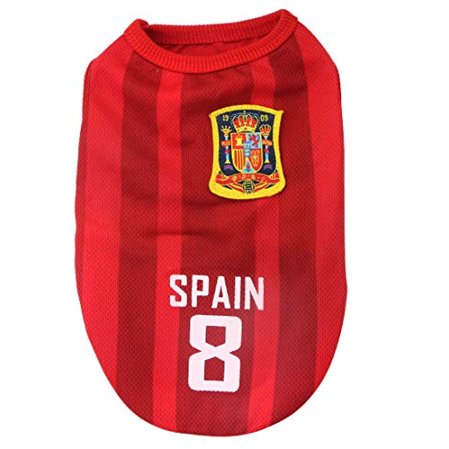 XMSJSIY National Soccer Team Pet Dog Jersey T-Shirt,Pet Shirts Puppy Dog Vest Pet Clothing Costume Apparel Female Male Dogs & Cats Available - Image 3