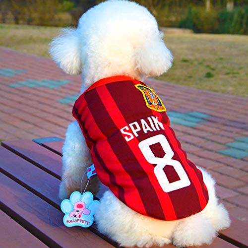 XMSJSIY National Soccer Team Pet Dog Jersey T-Shirt,Pet Shirts Puppy Dog Vest Pet Clothing Costume Apparel Female Male Dogs & Cats Available - Image 4