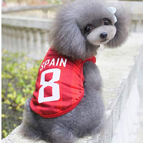 XMSJSIY National Soccer Team Pet Dog Jersey T-Shirt,Pet Shirts Puppy Dog Vest Pet Clothing Costume Apparel Female Male Dogs & Cats Available - Image 5