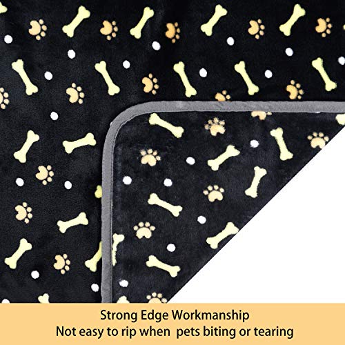 softan Dog Blanket | Fluffy Pet Blanket for Small Medium Large Dog | Washable Puppy Blanket | Soft and Warm Flannel Fleece Throw | 60×80cm, Black - Image 5