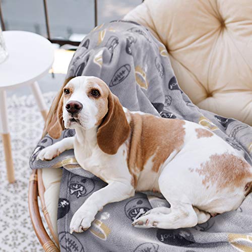 softan Pet Blanket, Fluffy Dog Bed Blanket, Super Soft Bed Cover for Puppy and Kitten, Washable and Warm Animal Blanket for Small Medimu Dog, Cute Print Design for Pet Gift Ideas, 80 ×100cm, Grey - Image 3