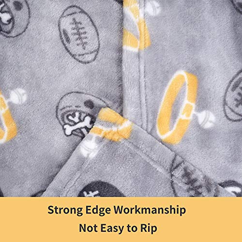 softan Pet Blanket, Fluffy Dog Bed Blanket, Super Soft Bed Cover for Puppy and Kitten, Washable and Warm Animal Blanket for Small Medimu Dog, Cute Print Design for Pet Gift Ideas, 80 ×100cm, Grey - Image 5