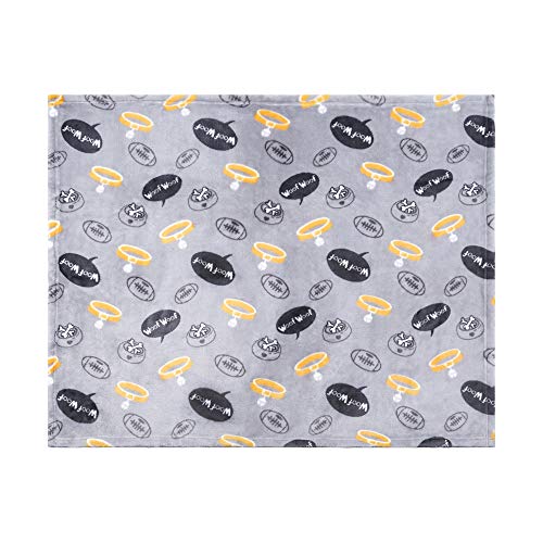 softan Pet Blanket, Fluffy Dog Bed Blanket, Super Soft Bed Cover for Puppy and Kitten, Washable and Warm Animal Blanket for Small Medimu Dog, Cute Print Design for Pet Gift Ideas, 80 ×100cm, Grey - Image 6