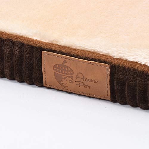 AcornPets B-1203 Extra Large Deluxe Coffee Brown Memory Foam Orthopaedic Dog Sofa Mattress Bed Fleece 110 x 95 CM For Large Dogs, Premium Corduroy and Smooth Velveteen Fabric, Detachable and Washable - Image 7