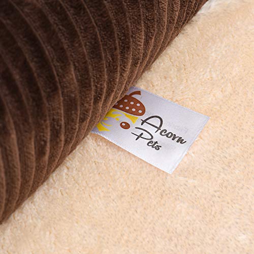 AcornPets B-1203 Extra Large Deluxe Coffee Brown Memory Foam Orthopaedic Dog Sofa Mattress Bed Fleece 110 x 95 CM For Large Dogs, Premium Corduroy and Smooth Velveteen Fabric, Detachable and Washable - Image 8