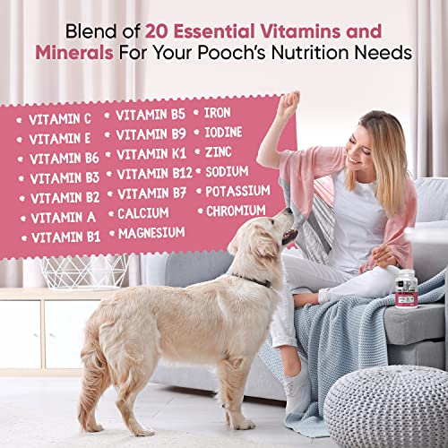 Animigo Multivitamins for Dogs & Cats - With 18 Vitamins & Minerals - 365 Chicken-Flavoured Tablets - Dog Vitamins and Supplements for Natural Immunity, Skin, Coat, Muscles & Joints for All Ages - Image 5