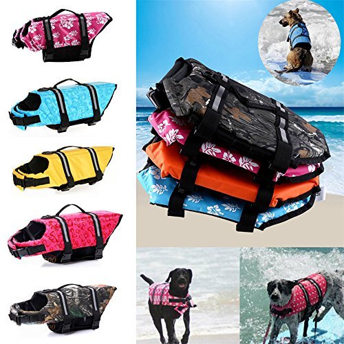Aquiver Dog Lifesaver Safety Reflective Vest,Pet Life Jacket Size Adjustable Preserver Saver Life Vest Coat for Swimming Surfing Boating Hunting - Image 5