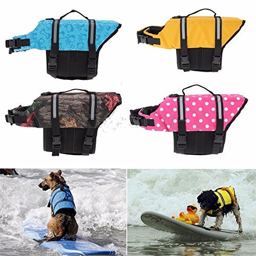 Aquiver Dog Lifesaver Safety Reflective Vest,Pet Life Jacket Size Adjustable Preserver Saver Life Vest Coat for Swimming Surfing Boating Hunting - Image 7