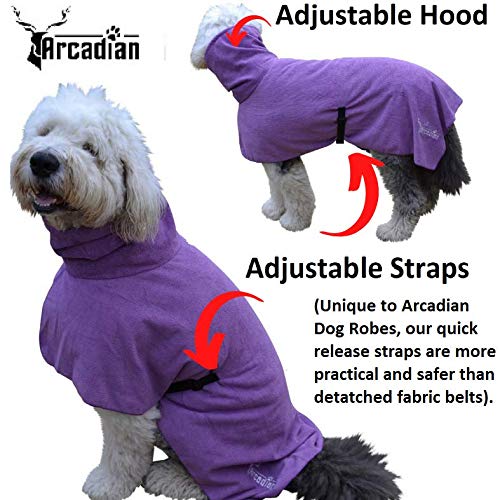 Arcadian Microfibre Dog Robe. Quick-Drying and Super Absorbent. Easy to Use, Comfortable, Adjustable Straps. - Image 4