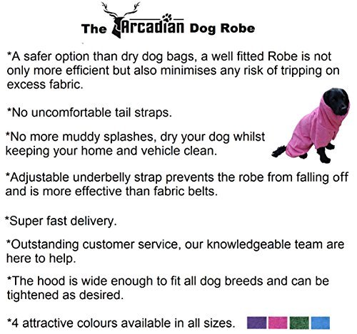 Arcadian Microfibre Dog Robe. Quick-Drying and Super Absorbent. Easy to Use, Comfortable, Adjustable Straps. - Image 7