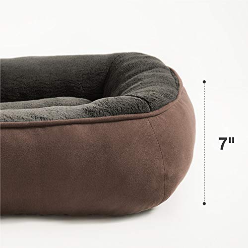 Bedsure Plush Dog Bed Extra Large- Machine Washable Pet Bolster Bed for Large Dogs Up to 45 KG, Brown, 110x76x18cm - Image 7