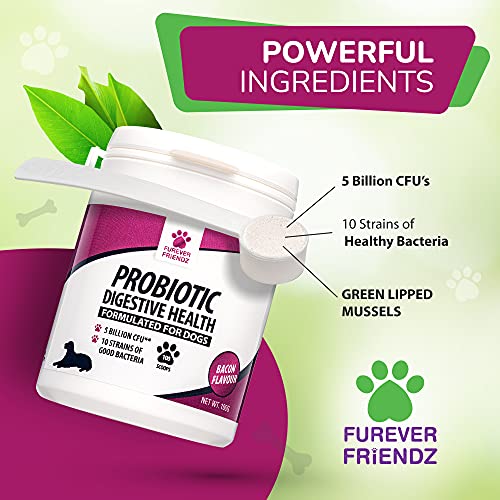 Dog Probiotic Powder – Chicken & Bacon Flavour Probiotic for Dogs – Dog Digestive Supplements w/No Gluten or Dairy – Mix-In Powdered Probiotics for Dogs Powder by Furever Friendz - Image 3
